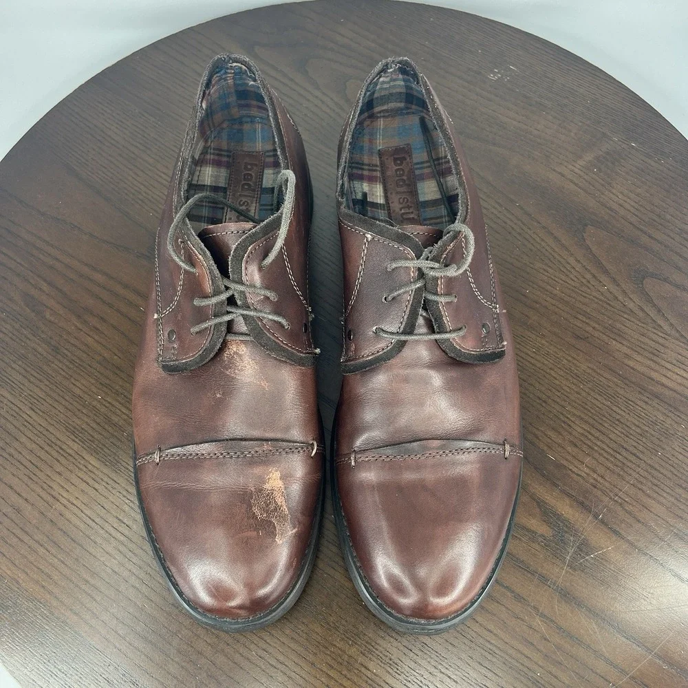 Bed Stu Volstead Oxford Shoes Men's 10.5‎ Brown Leather comfort Cap Toe Lace Up